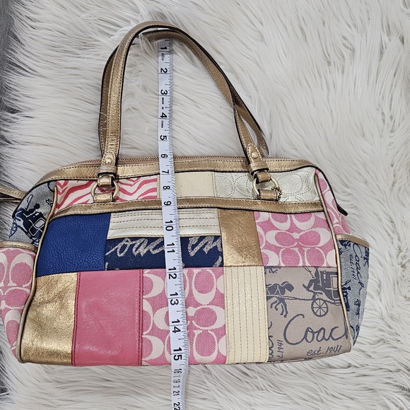 Coach the patchwork F17164 multi color satchel bag - Picture 2 of 14